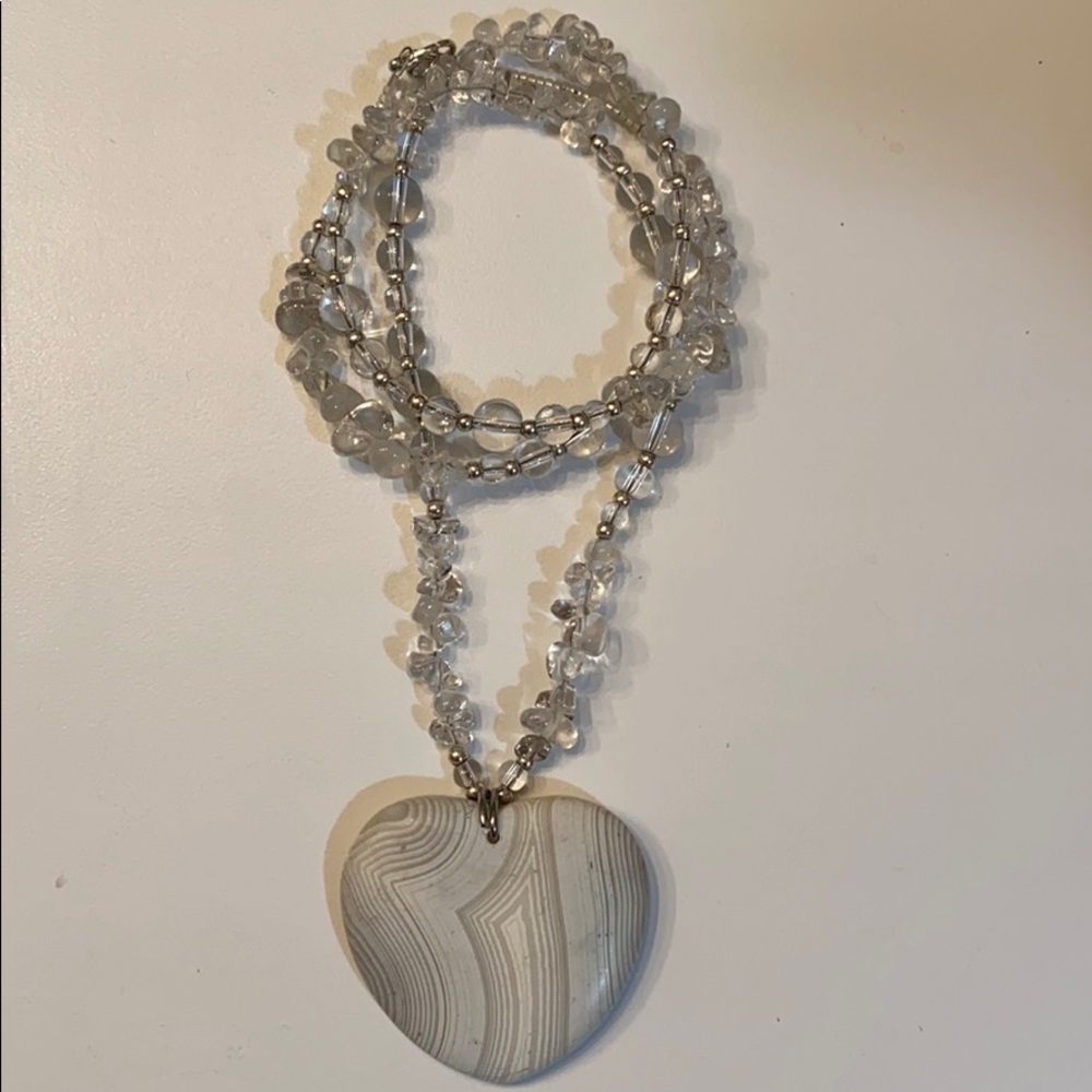 🤍Genuine White Stone Necklace Crystal Quartz